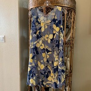 NWT—SJS Floral/Striped Shift Dress L